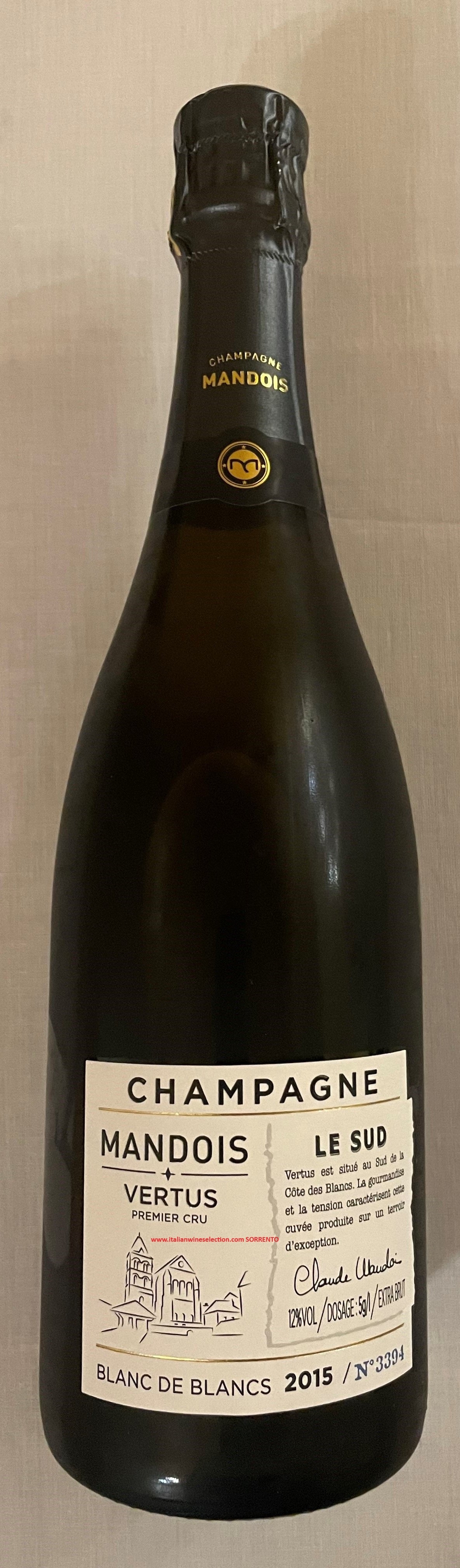 Champagne Blanc de  Blancs Vertus  Extra Brut 1er  Crù 2015  LE SUD  Mandois
