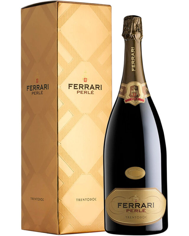Ferrari Perle 2018 Trento DOC, Vintage Brut (Sparkling Wine) MAGNUM with case