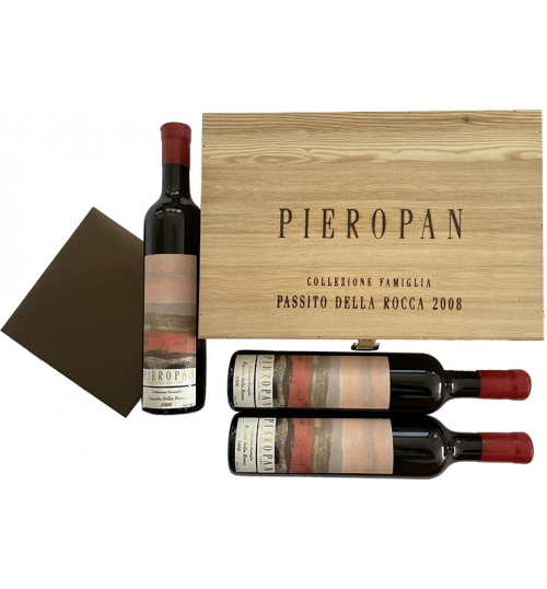 Passito della Rocca Wooden Gift Box of 3 Bottles Family Collection