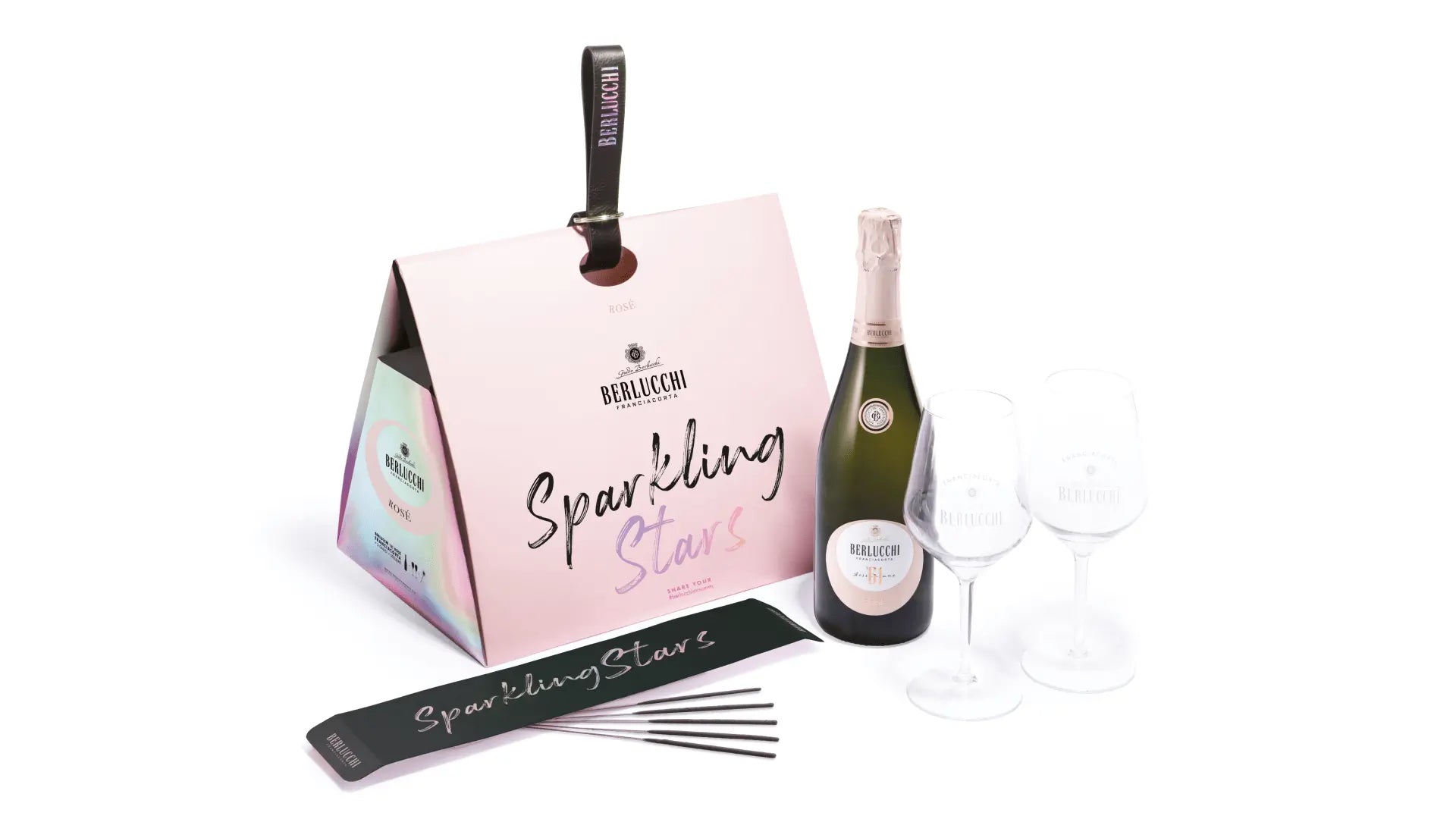 Franciacorta Rosé 61 confezione con astuccio e bicchieri Berlucchi