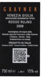 Rosso Rujno Venezia Giulia igt 2008 GRAVNER