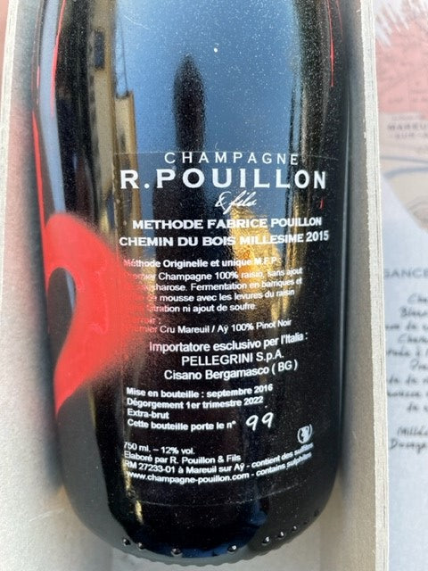 Roger Pouillon & Fils - Chemin du Bois Champagne 2015 blanc de noir, Edición Única Teo Kaykay
