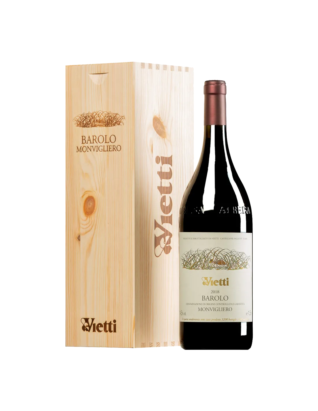 Barolo Monvigliero 2020 DOCG Vietti caja individual de Madera