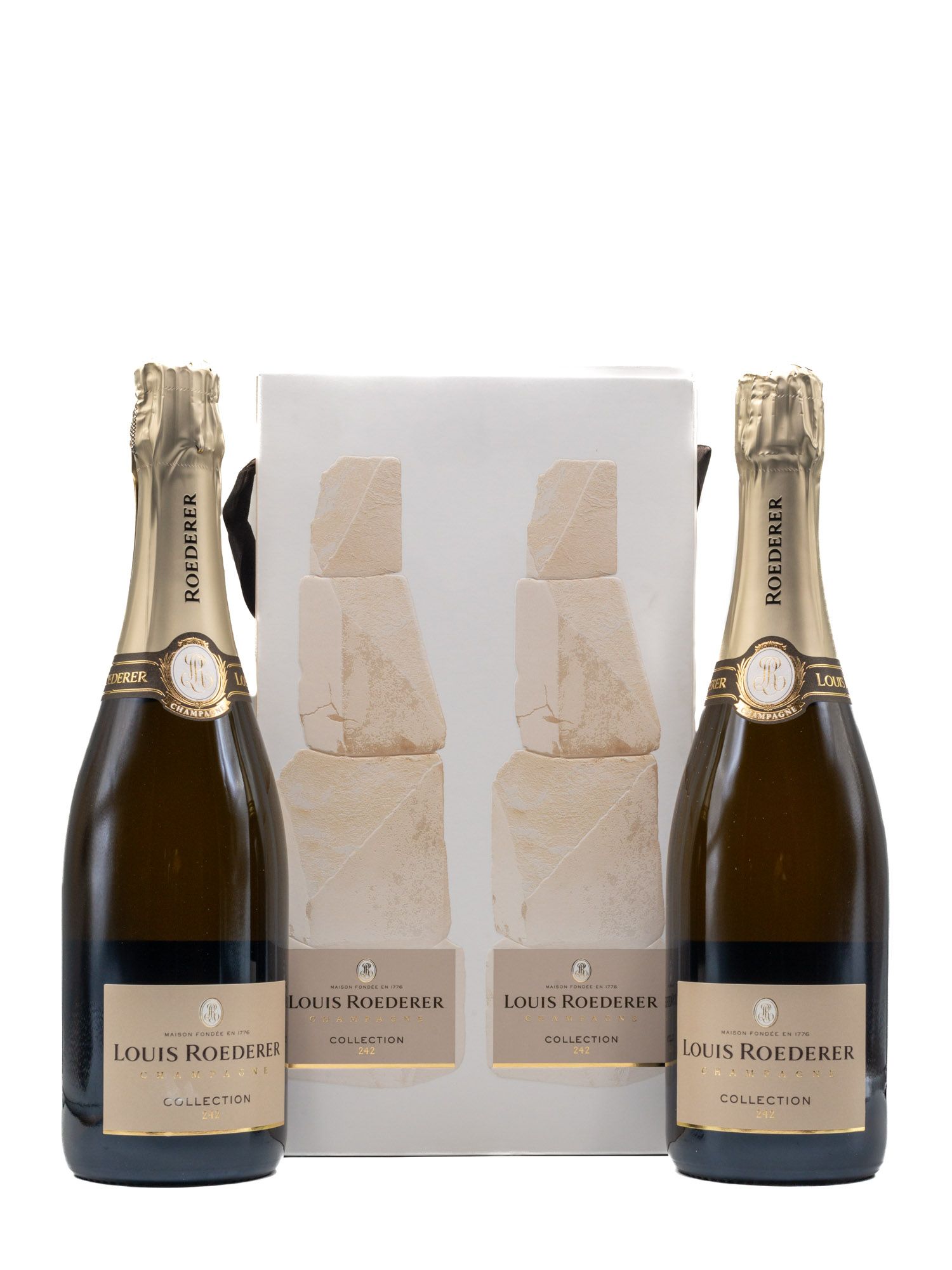Champagne Brut AOC Collection 242 Louis Roederer with Case for 2 Bottles