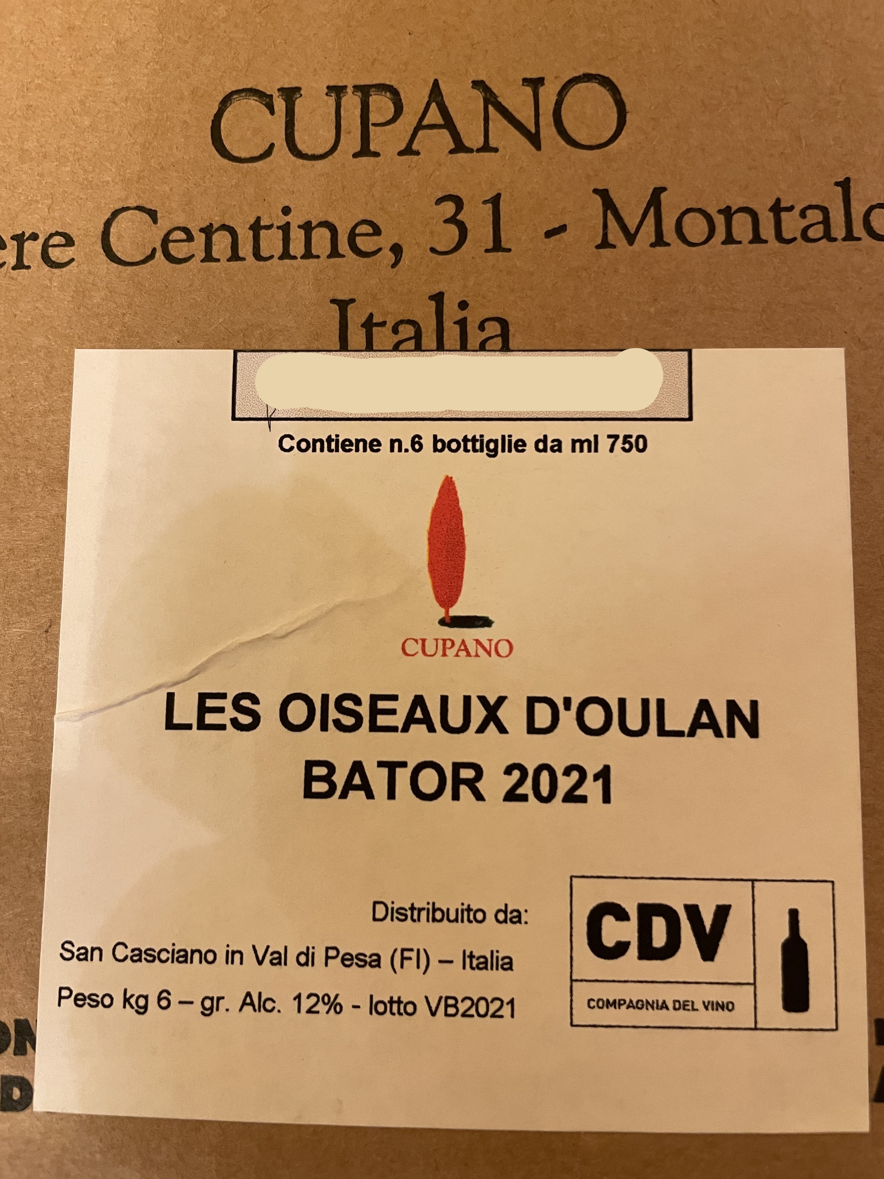 Los Pájaros de Ulán Bator Toscana IGT 2021 Cupano