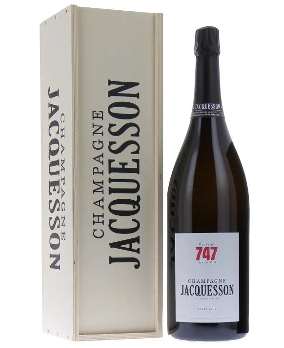 Champagne cuvé 747 Extra-Brut Jacquesson da 3 Litri Jeroboam cassa Legno