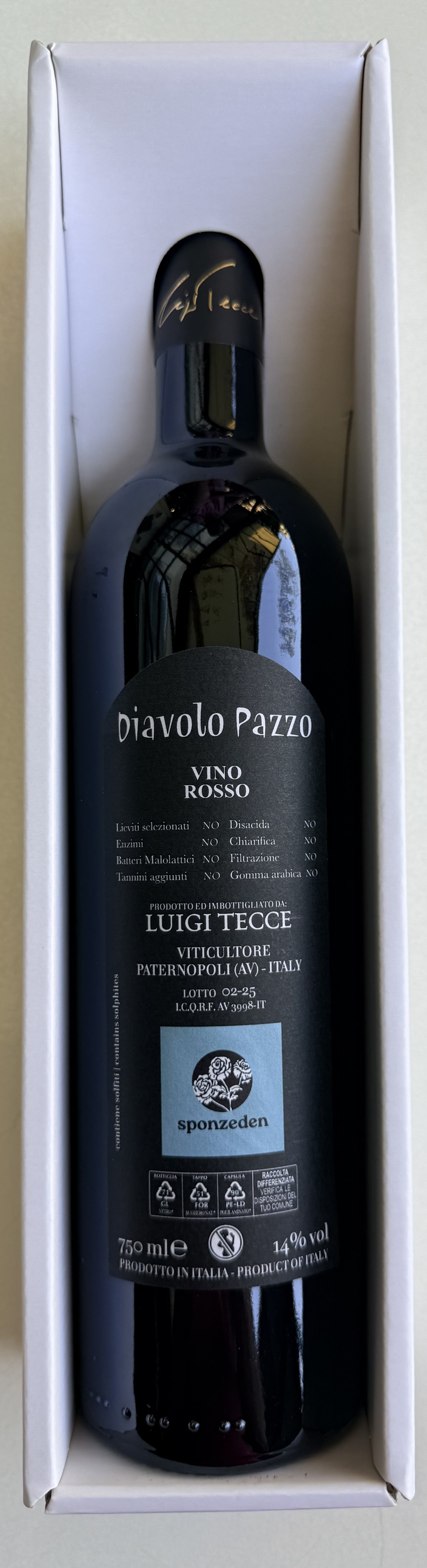 Diavolo Pazzo Vino Rosso Luigi Tecce decennale Sponz Festival
