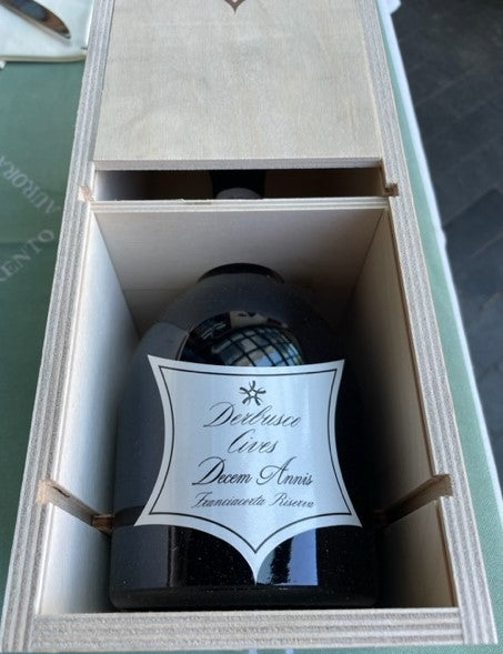 Franciacorta Docg PAS DOSE' 2009 Reserva DECEM ANNIS Derbusco Estuche individual de Madera