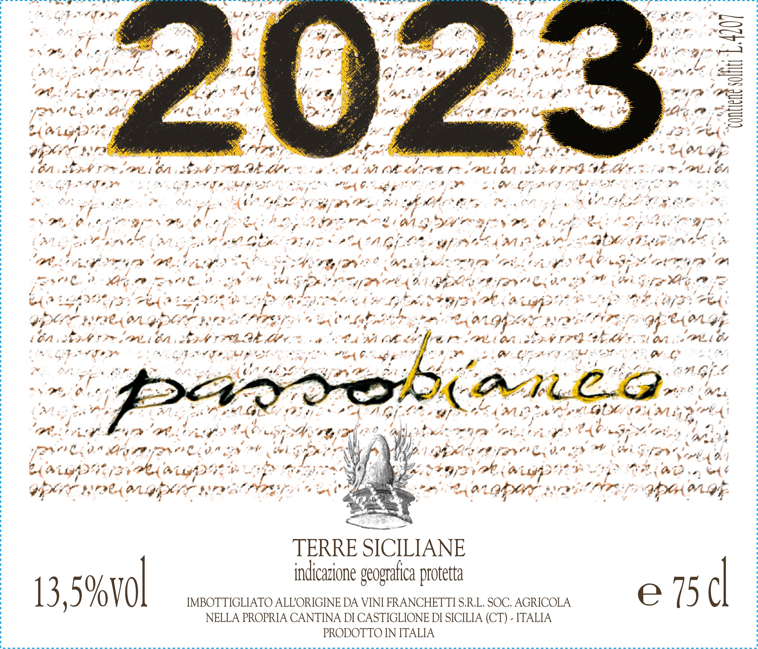 Passobianco Terre Siciliane IGP 2023 Franchetti