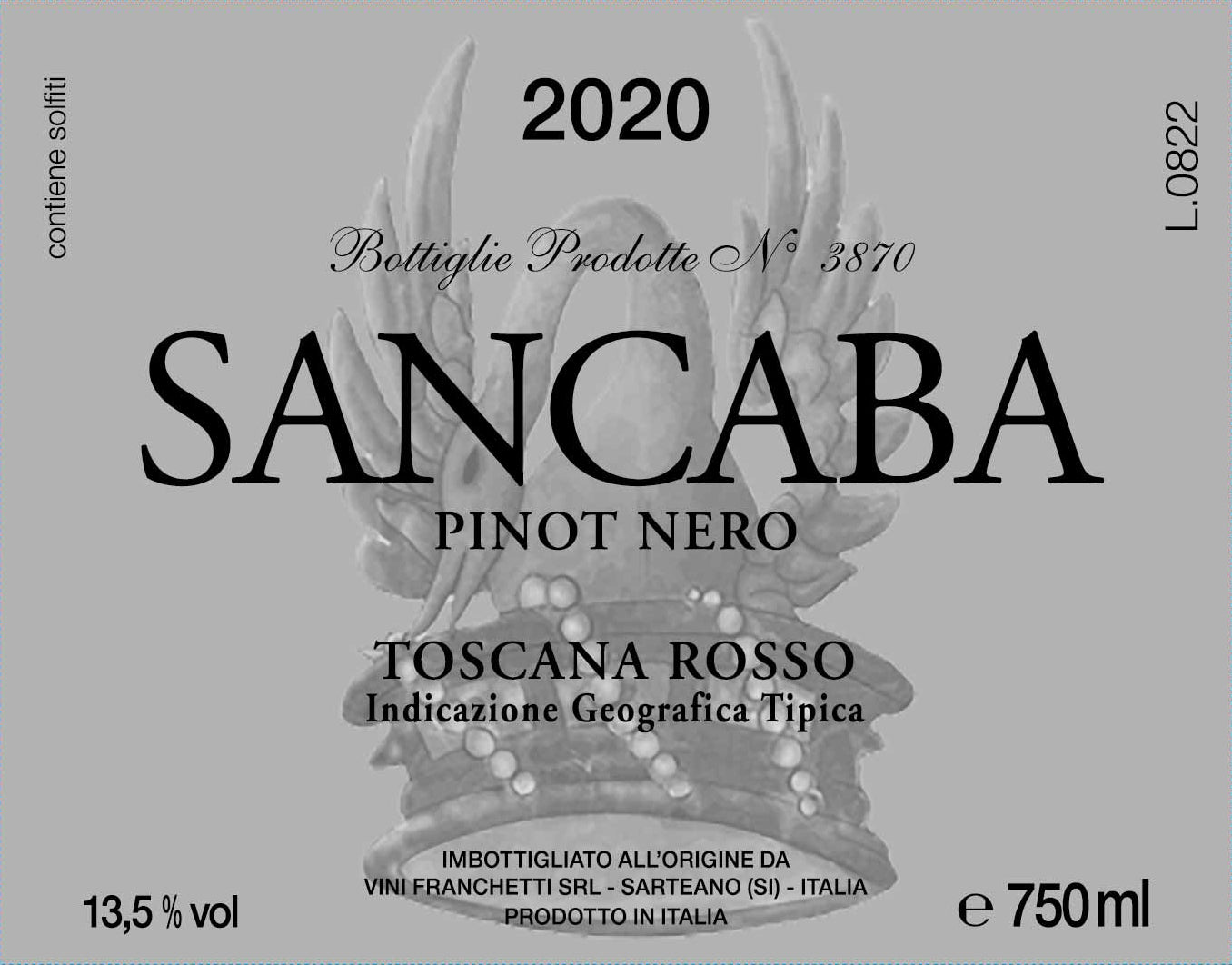 Sancaba Pinot Nero 2020 IGT Rojo Toscana Tenuta di Trinoro