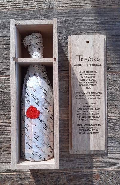 “Tresoro” 2019 Rosso Toscana Duemani Estuche de Madera