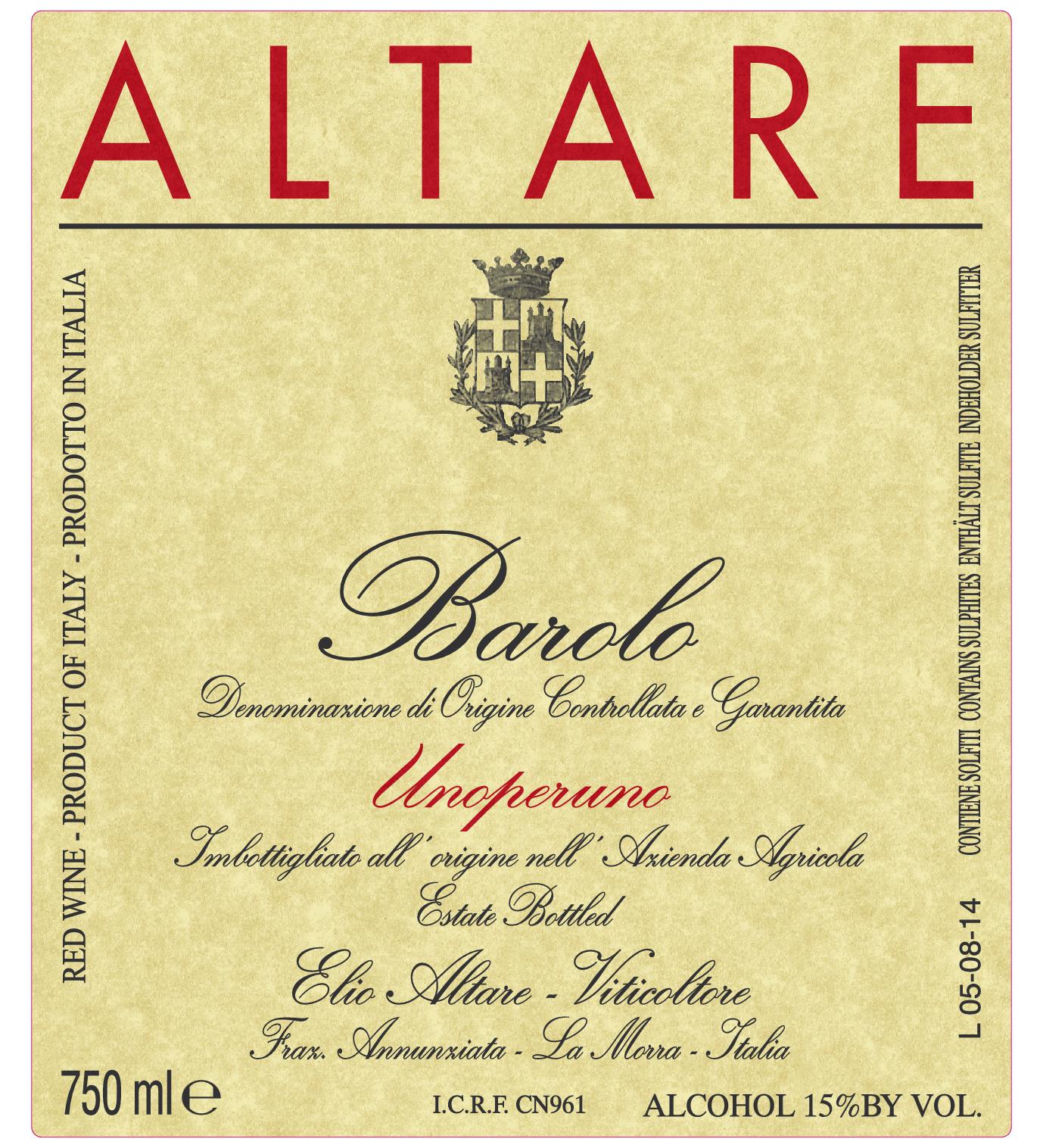 Barolo DOCG Unoperuno 2020 Elio Altare