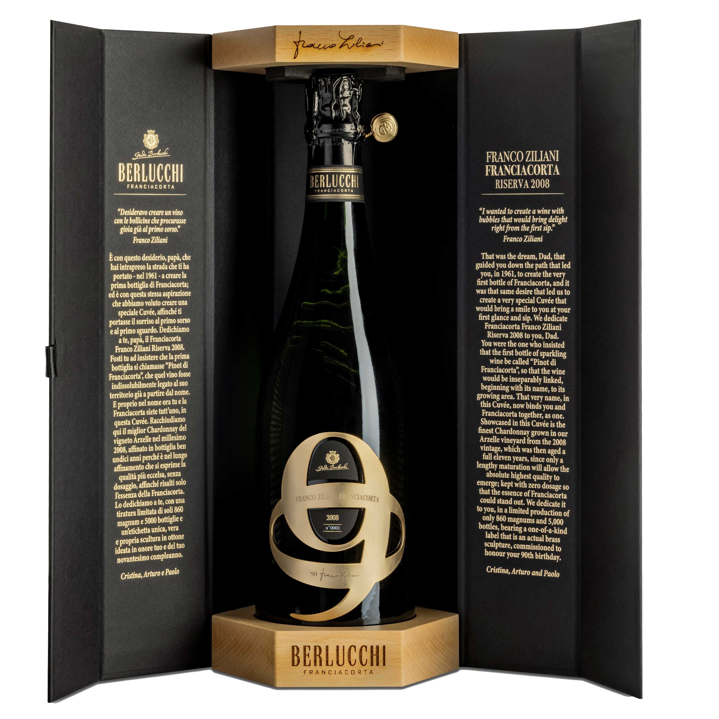 Franciacorta Riserva CUVÉE FRANCO ZILIANI 2008 con Astuccio Berlucchi